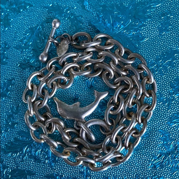 Cool Jewels silvertone dolphin statement necklace - Picture 9 of 12